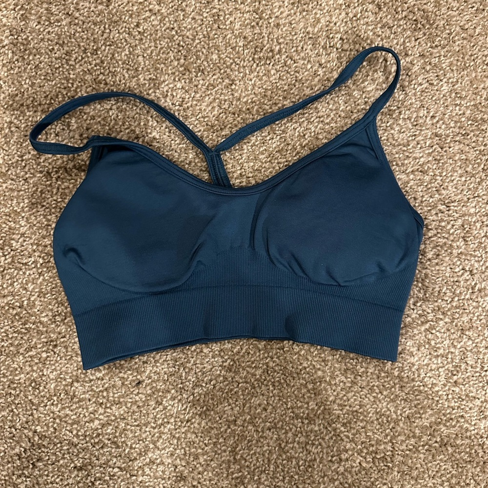 Gymshark Blue Sports Bra with Adjustable Straps